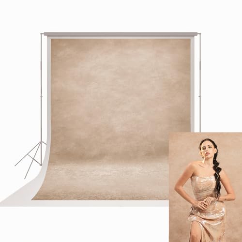 UrcTepics 8x12ft Beige Abstract Textured Professional Photography Backdrop Fabric for Studio, Portraits, Headshot, Event. - color: Beige, size: 8×12 Ft