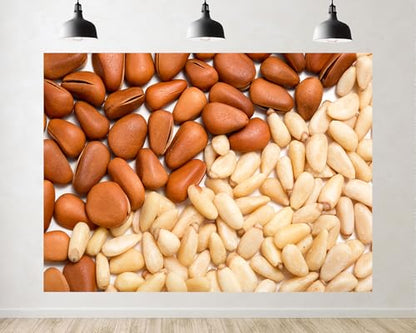 Trykid 6x4ft Pine Nuts Nut Closeup Backdrop Natural Food Texture Photography Background Kitchen Decor Party Decoration Tapestry Photo Booth Prop Fabric - size: 6x4ft