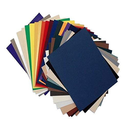 8.5x11 Mat Board Uncut Variety Pack 25 Assorted Colors - color: 25 Assorted Color, size: 8.5x11