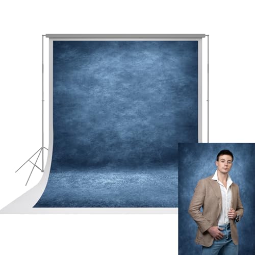UrcTepics 8×12 Abstract Dark Blue Fabric Photography Backdrop for Studio, Headshot, Senior Portrait, School, Yearbook, Graduation & Audition. - color: Dark Blue, size: 8×12 Ft