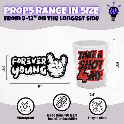 (2Lit Pack) Elevate Your Photo Booth Experience with Our Durable & Waterproof Pack of Signs-Perfect for Weddings, Birthdays, and Photo Booth Businesses - PVC Foamboard Photo Props - color: 2lit Pack
