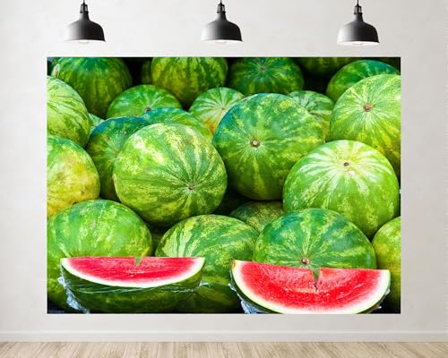 Trykid 15x10ft Fresh Watermelon Slices Backdrop Juicy Summer Fruit Texture Photography Background Healthy Food Party Decoration Tapestry Photo Booth Prop Fabric - size: 15x10ft