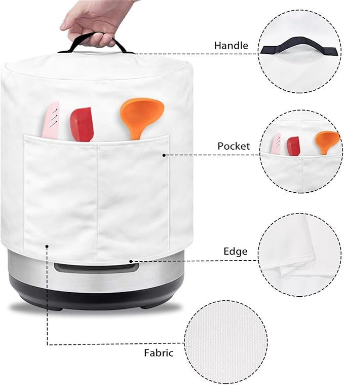 Appliance Dust Covers for Air Fryer & Pressure Cooker, Small Appliance Covers with Pockets Fits Pressure Cooker (3 Quart) and Extra Accessories - Hummingbird Floral