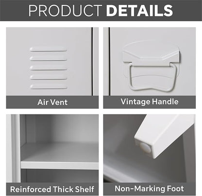 MIOCASA TV Stand 3 Door Metal Storage Locker Cabinet