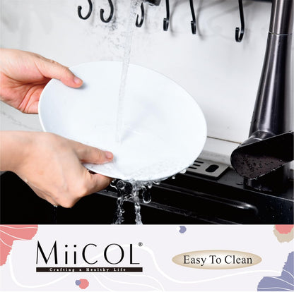 Miicol Ceramic Appetizer Plates Set of 6, White Dessert Plates 8 Inch