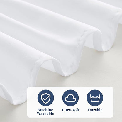 Twin Bed Skirt, Elastic Wrap Around Bed Skirt Twin Size, Bed Skirts for Adjustable Bed, Easy Fit with 14" Drop Length Tailored Drop Dust Ruffle (White)