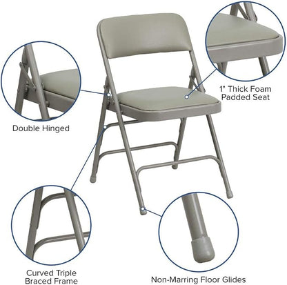Flash Furniture 4 Pack HERCULES Series Curved Triple Braced & Double Hinged
