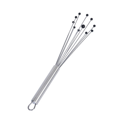 Restaurantware 10.5 in Stainless Steel Ball Whisk with Silicone Tips - 6 Pack - German Standard Sauce & Gravy Whisk, Non-Scratch, Dishwasher Safe - Non-Stick Safe Silicone Ball Whisk for Baking