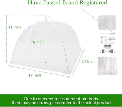 (8Pack) Pop-up Picnic Food Tent Covers, 17x17Inch Foldable Mesh Screen Food Covers for Outdoors, Reusable Food Cover Net Keep Out Flies, Mosquitoes…