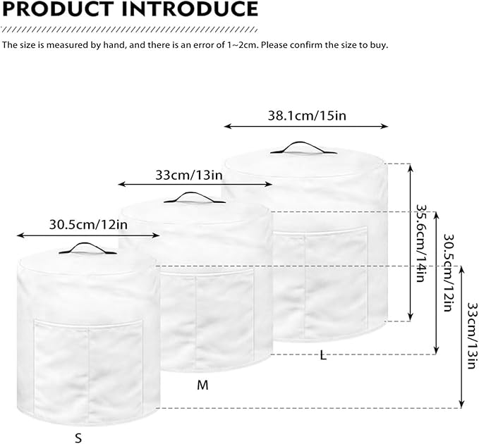 3 Quart Pressure Cooker Small Appliance Covers, Washable Dust Cover for Air Fryer Rice Cooker Kitchen Appliance Accessories with Storage Pockets, Pizza and Burger Print