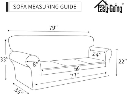 Easy-Going Sofa Slipcover Waterproof Couch Cover for 3 Cushion Couch Sofa Cover Furniture Protector Cover Pets Covers Washable Non-Slip Fabric Pets Kids Children Dog Cat (Sofa, Wine)