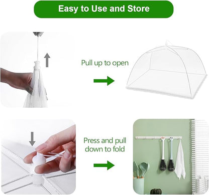 (8Pack) Pop-up Picnic Food Tent Covers, 17x17Inch Foldable Mesh Screen Food Covers for Outdoors, Reusable Food Cover Net Keep Out Flies, Mosquitoes…