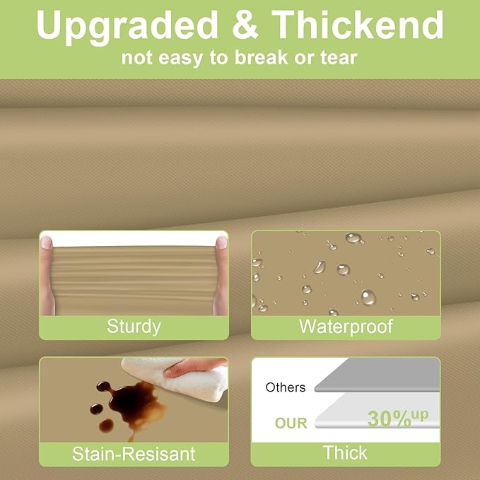 QIKSION Gold Plastic Table Cloth Disposable 2 Pack, 54 x 108 Inch Tablecloths for Graduation, Thanksgiving, Christmas Decorations, Rectangle Table Cover