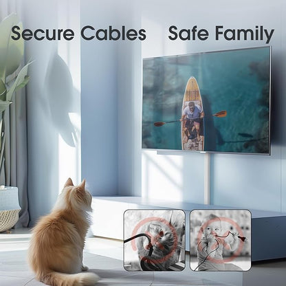 Large Cord Hider - 47in Wire Hiders for TV on Wall, Paintable Cable Hider, X-Large Cable Management Kit, Cord Hiding for Wall, W1.6in H0.8in White