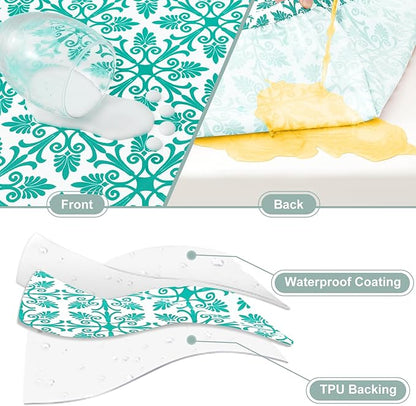misaya Picnic Table Cover with Bench Cover, Waterproof Elastic Fitted Tablecloth for 8 Foot Tables, Rectangle Washable Polyester Tablecloths for Picnic, Camping, Outdoor (Teal, 30" x 96")