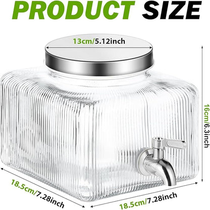 1 Gallon Drink Dispensers for Parties,Beverage Dispenser for Fridge with Leakproof Stainless Steel Spigot, Ideal for Water, Lemonade, Juice, Iced Tea
