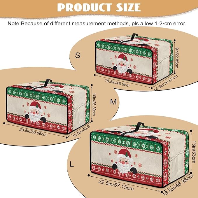 Christmas Countertop Convection Oven Cover Decorative Air Fryer Toaster Oven Dust Cover for Winter Holiday Home Kitchen Indoor Decor, L, Santa Claus Snowflake Red Green Beige
