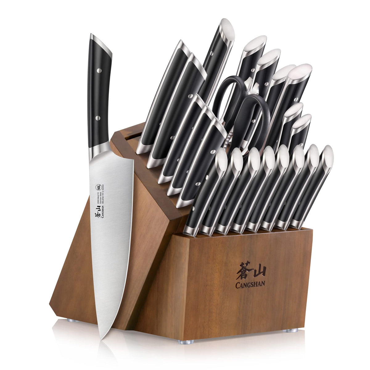 Cangshan HELENA Series German Steel Forged Knife Block Set (23-Piece, Black)