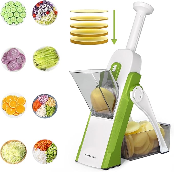 Safe Mandoline Slicer for Kitchen, Vegetable & Food Cutter, Easy to Clean