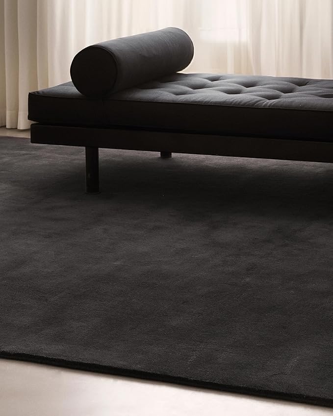 Hand-Tufted Wool Rectangle Area Rug – Soft Premium Wool Carpet for Living Room, Bedroom & Home Décor – 6X9 ft| Pencil Grey – Durable, Non-Slip Backing, Handcrafted Rug