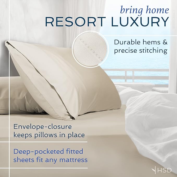 Hotel Sheets Direct 3 Piece Bed Sheet Set Twin Size, 100% Viscose Derived from Bamboo Sheets Set with 1 Pillowcase, Cooling & Breathable Luxury Bedding, Moisture-Wicking, Silky Soft Texture, Navy Blue