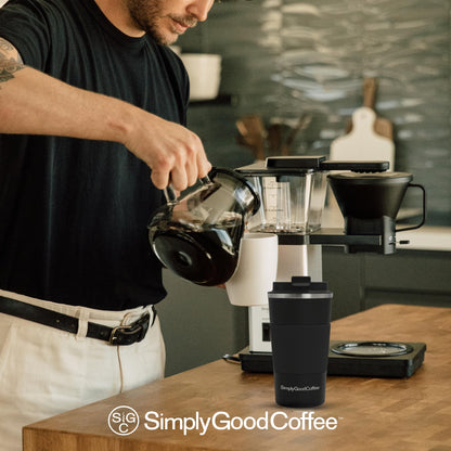SimplyGoodCoffee Coffee Maker/Coffee Machine. 8 Cup Automatic Drip Pour Over Coffee Brewer. Easy To Use, Durable Stainless, Gold Cup Standard