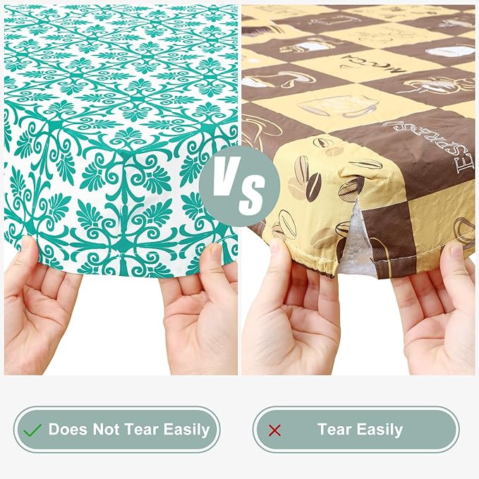 misaya Picnic Table Cover with Bench Cover, Waterproof Elastic Fitted Tablecloth for 8 Foot Tables, Rectangle Washable Polyester Tablecloths for Picnic, Camping, Outdoor (Teal, 30" x 96")