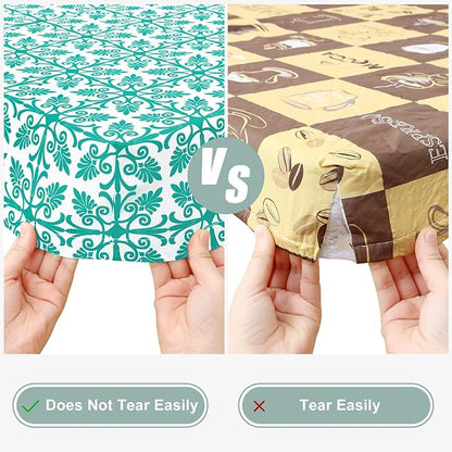 misaya Picnic Table Cover with Bench Cover, Waterproof Elastic Fitted Tablecloth for 8 Foot Tables, Rectangle Washable Polyester Tablecloths for Picnic, Camping, Outdoor (Teal, 30" x 96")