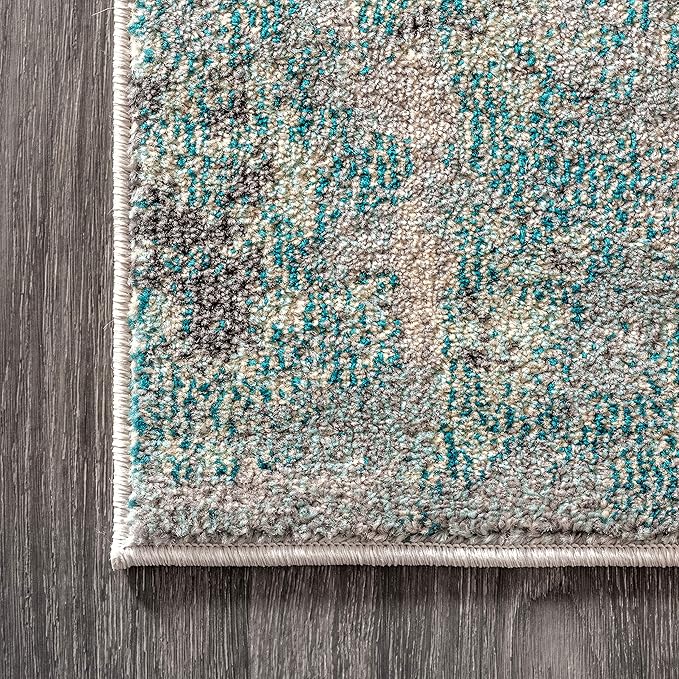 JONATHAN Y Modern Abstract Vintage Cream/Blue Indoor Area Rug, 5x8, Contemporary POP, Transitional, Easy-Cleaning for Living Room, Bedroom, Kitchen, Pet Friendly, Non-Shedding (CTP104A-5)